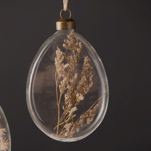 HTF Anthropologie Dried Floral Egg Ornaments, Set of 3 - Picture 4 of 6